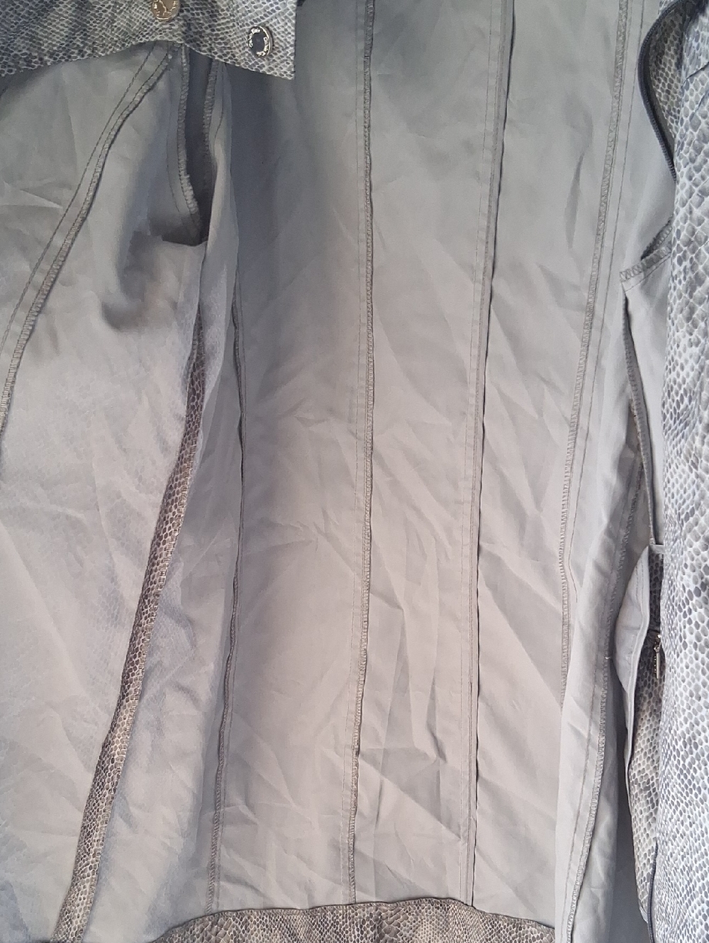 Khaki/grey CALVIN KLEIN Jacket - Lightweight Snake Print Sz Large - Picture 8 of 15